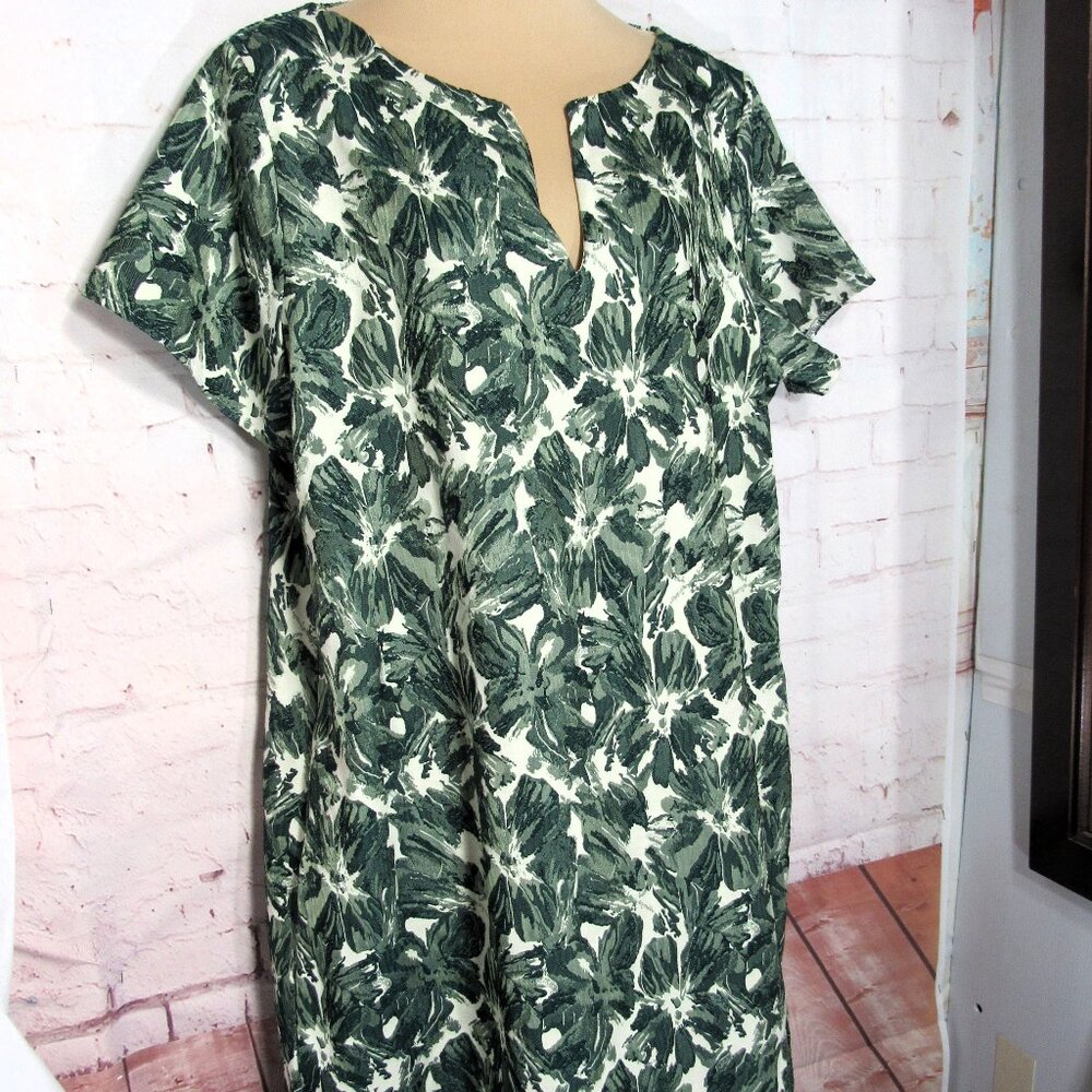 ABBEY GLASS, NWT $195.00 COASTAL HIBISCUS PRINT DRESS, SHIFT / SHEATH XL,16/18 - Picture 8 of 10
